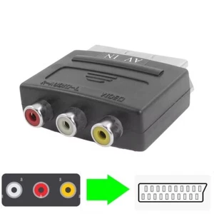 AV zu Scart Kabel Adapter Composite RCA AV zu Scart Konverter Koppler für DVD - Bild 1 von 6