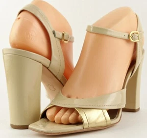 Via Spiga Latón Marfil Oro Charol de Diseño Sandalias de Tacón - Imagen 1 de 4
