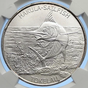 2016 TOKELAU ISLANDS Genuine w HAKULA SAILFISH Proof Silver $5 Coin NGC i106293 - Picture 1 of 5