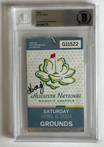 Lottie Woad signed Augusta National Womens Amateur Ticket Masters golf beckett - Picture 1 of 12