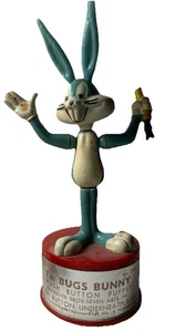 BUGS BUNNY PUSH BUTTON PUPPET VINTAGE TOY 4.5" FIGURE WARNER LOONEY TUNES KOHNER - Picture 1 of 2