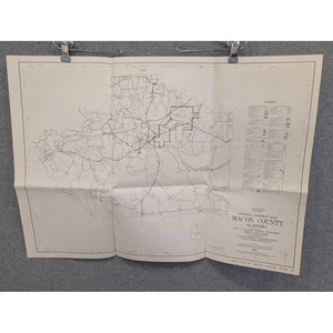 Vintage 1979 Macon County Alabama Highway Map Road Atlas Tuskegee 25" x 18" - Picture 1 of 4