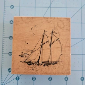 PSX G-3004 Segelboot Holz Stempel Segelboot - Bild 1 von 3