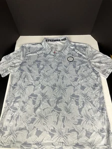 Golf Blooded Polo Shirt Hibiscus AOP Gray Size 2XL - Picture 1 of 6
