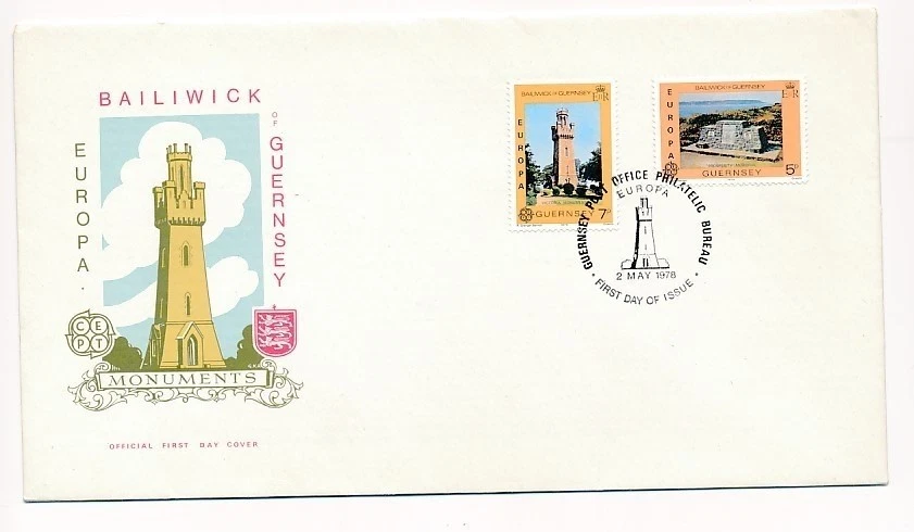 D90050 Europa CEPT 1978 Monuments FDC Guernsey - Image 1 of 1