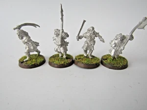 A36 WARHAMMER  LOTR / MIDDLE EARTH - WILDMEN OF DUNLAND X 4 PAINTED METAL - Picture 1 of 2