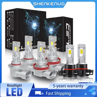 Combo de faros LED altos y bajos + bombillas antiniebla 6000 k para Cadillac Escalade 2007-2014 Foto 1 de 4