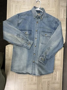 CE Schmidt Workwear Denim Button Shirt Men M Long Sleeve VTG - Picture 1 of 11