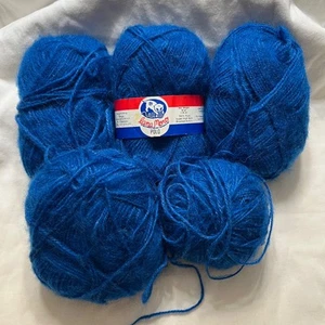 Lana Moro Polo Brushed bright blue Yarn - Lot Of 4+ vintage color 262 lot 639 - Picture 1 of 2