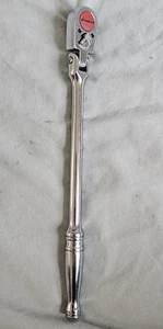 Snap/On F731 - Chrome 3/8" DR., 11-1/4”LONG HANDLE, FLEX HEAD, RATCHET Nice - Picture 1 of 14