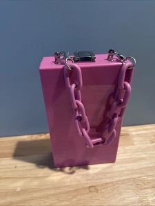 A New Day Pink Hard Sided Purse Wristlet With Chain  - Picture 1 of 7