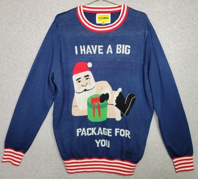 Tipsy Elves Hombres Feo Navidad Suéter Travieso Santa Tengo un Paquete Grande XXL Foto 1 de 4