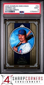 2005 DONRUSS DIAMOND KINGS FRAMED GREEN #52 DERREK LEE #/50 POP 1 PSA 9 - Picture 1 of 3