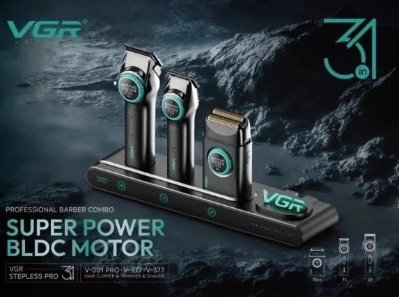 VGR 3 in 1 Professional Barber Combo - Image 1 of 4