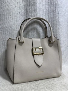 Burberry Soft Grain Calfskin Medium Buckle Tote Purse Limestone 4029030 - Picture 1 of 24