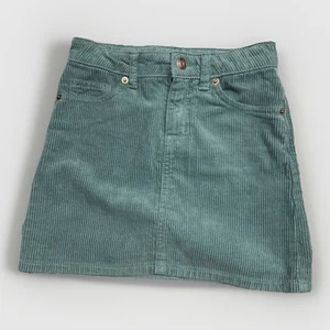 Cat And Jack Corduroy Skirt Girls 7/8 Green front & back pockets, zip & Snap Adj - Picture 1 of 5