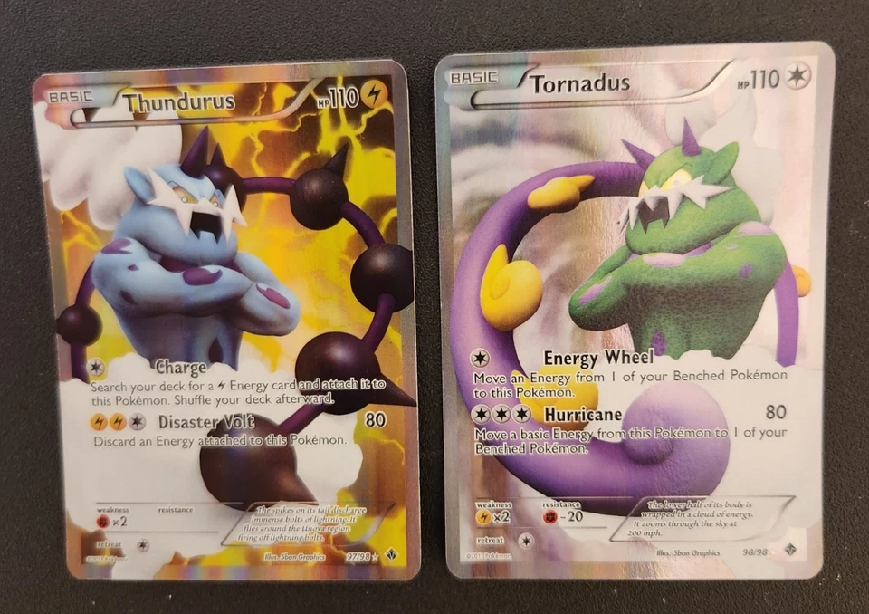 FULL ART Thundurus + Tornadus ULTRA RARE 97/98 Emerging Powers Holo Foil - LP - Image 1 of 1