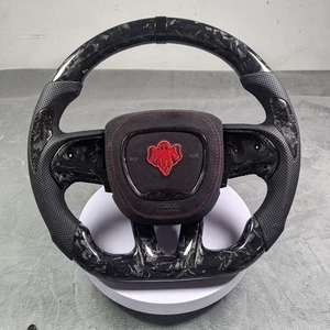 Forged Carbon fiber Steering Wheel Fit Dodge Charger Hellcat Jeep SRT8 2015+ - Picture 1 of 5