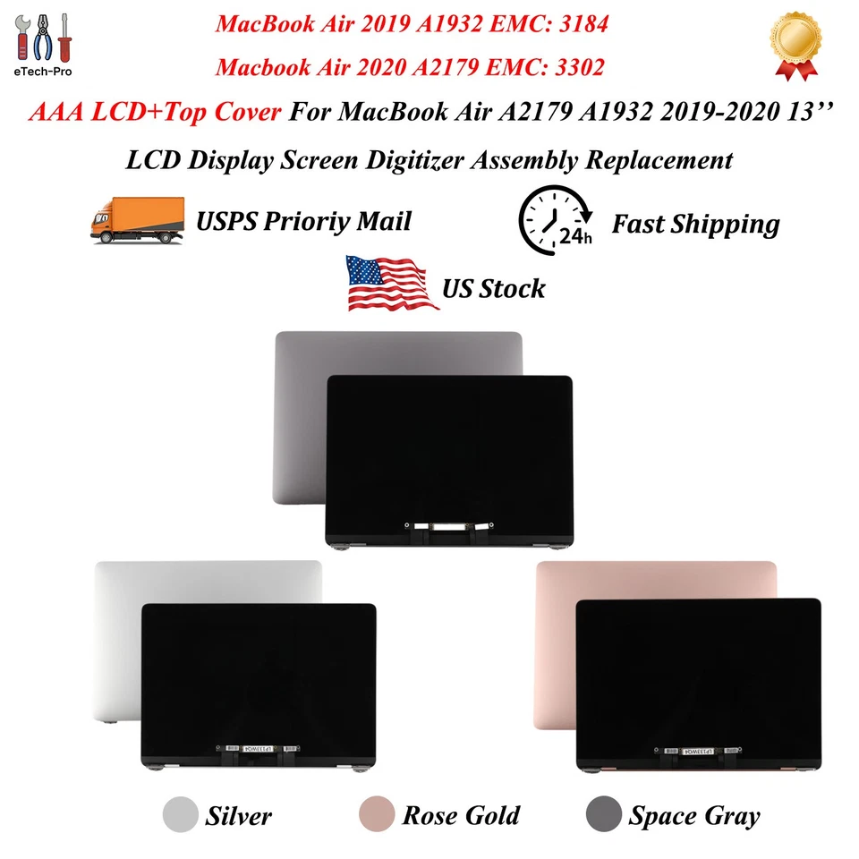 AAA For MacBook Air A2179 A1932 13in 2019-2020 LCD Display Screen EMC 3184 3302  - Image 1 of 1
