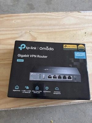 TP-Link ER605 V2 Omada 5-Port Gigabit Multi-WAN VPN Router, 3 Config WAN/LAN - Image 1 of 4