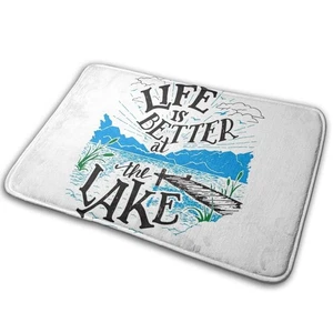 Bathroom Rugs Bath Mat Lake House Life, 16x24 Inch, Non Slip Fluffy Soft Plus... - Bild 1 von 6