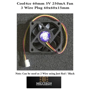 DC 5V Cool4ce CFS6015-5-3 60mm 60x60x15mm 6cm Brushless Fan 3 Wire - Picture 1 of 3