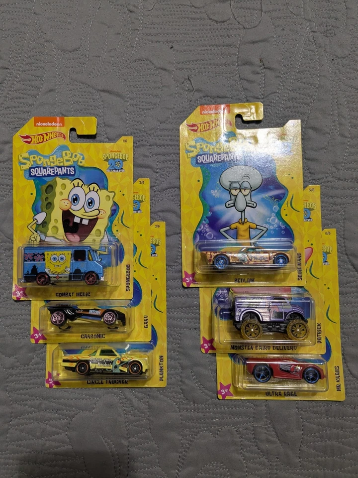 Hot Wheels Spongebob Squarepants Complete SET OF 6 SPECIAL 20 Best Year Ever  - Image 1 of 1
