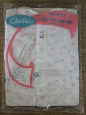 Vintage Carter's BABY JAMAKINS COVERALL Stretch Knit One Piece Large 21-29 lbs  - Image 1 of 2