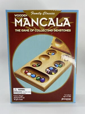 Mancala Classic & Strategy Game Real Wood Folding Set With Multicolor Stones - Image 1 of 2
