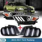 For 2015 2016 2017 Ford Mustang Headlamps+Taillight LED DRL Projector Headlights