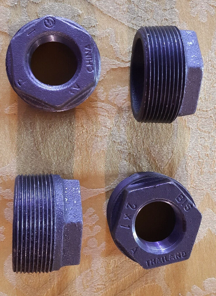 Hex reducing bushing, black iron, 2" to 1" - Image 1 of 1