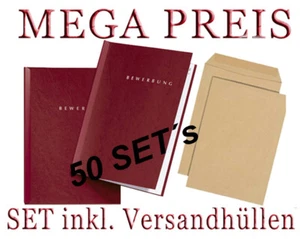 50 Rouge Dossier de Candidature De PAGNA Type Start / 2-teilig Incl. Enveloppes - Afbeelding 1 van 7