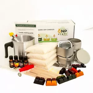 Kit para hacer velas de soja, copos de cera de soja, mechas, jarra, 16 tintes de colores - Imagen 1 de 9