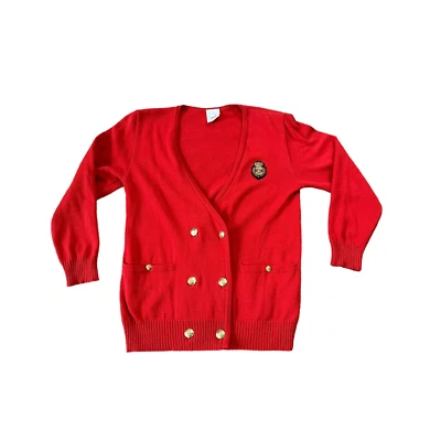 Vintage Mondi Crest Red Cardigan Sweater West Germany Womens Size 34 VTG - Image 1 of 4