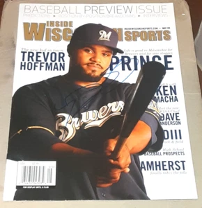 Prince Fielder Milwaukee Brewers SIGNED Inside Wisconsin Sports Magazine COA - Picture 1 of 1