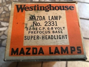 NOS BOX AUTO SUPER Head Lamp CAR Light Bulbs WESTINGHOUSE 2331 6-8V 32-32CP - Picture 1 of 4