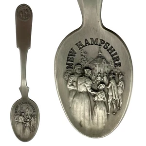 VTG 1975 Franklin Mint American Colonies Decorative Spoon NEW HAMPSHIRE Pewter - Picture 1 of 6
