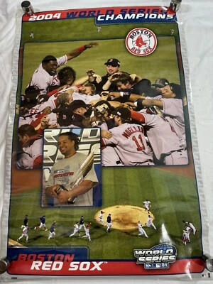 Boston Red Sox 2004 WORLD SERIES CHAMPIONS 22.25x34” Baseball POSTER MLB Ortiz - Image 1 of 3