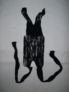 Body a rete floreale trasparente senza cavallo nero nip goth cyberpunk - Foto 1 di 4