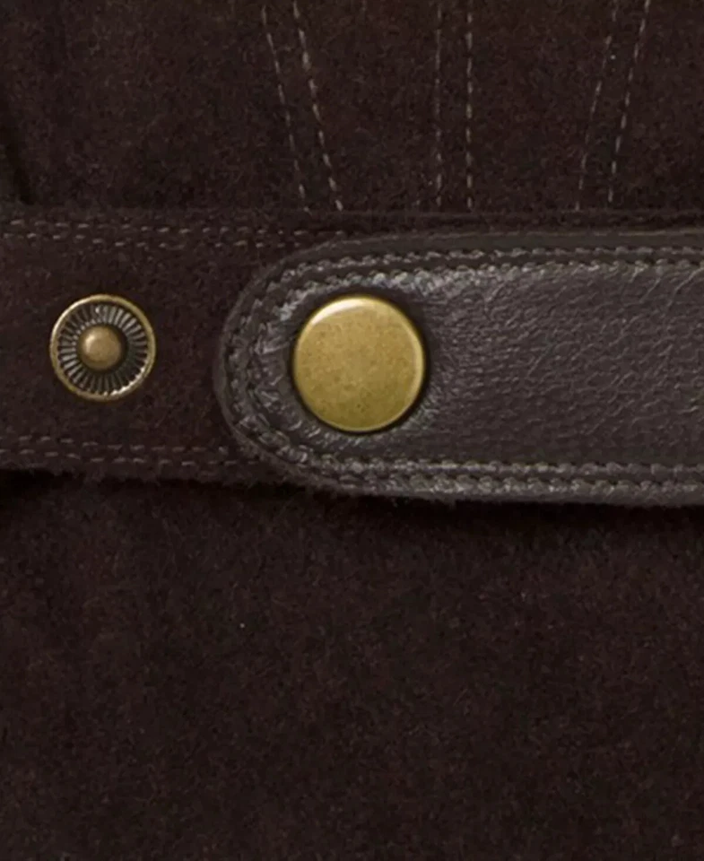 Isotoner 714M1 Men's Sz L Saddle Brown SmarTouch Flannel & Leather Gloves