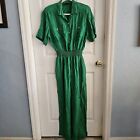Sophisticates by Jonathan Martin 100% Silk Jumpsuit Emerald Green Size Large