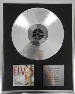 Elvis Presley 2000 Best of gerahmte CD + 12" Vinyl + goldene/platin Schallplatte - Picture 1 of 1