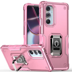 Funda de soporte magnético con anillo de metal híbrido para Motorola Edge 2022 - Imagen 1 de 9