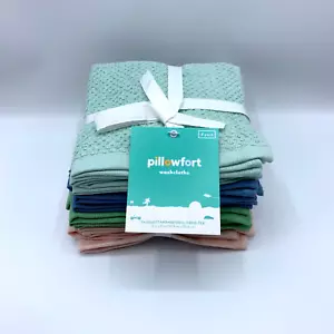 Pillowfort mehrfarbig 8er-Pack 12"" x 12"" Waschlappen-Set 100 % Baumwolle Öko-Tex NEU - Bild 1 von 5