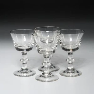 Lot of (4) Clear Glass Champagne Coupe Sherbet Glasses, 4.75" h 2.75" dia, 1920s - Picture 1 of 5