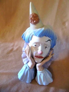 LLADRO 13" RETIRED JESTER CLOWN HEAD #1529 WITH GLOSS FINISH IN EXCELLENT COND. - Picture 1 of 8