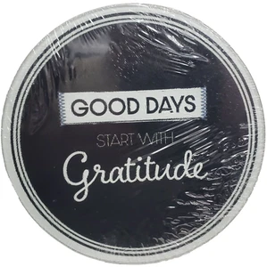 Round Glass Cutting Board/Trivet, 8" Dia., GOOD DAYS START WITH GRATITUDE, GR - Picture 1 of 8