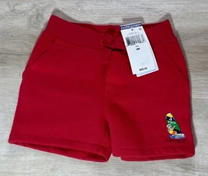 NWT Polo Ralph Lauren Kids Boys Shorts Red 9M Bear Surfing Beach - Picture 1 of 6