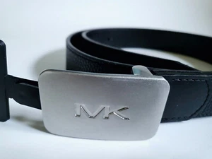 MICHAEL KORS men`s MK Logo Buckle belt Size 38 40 Black - Picture 1 of 4