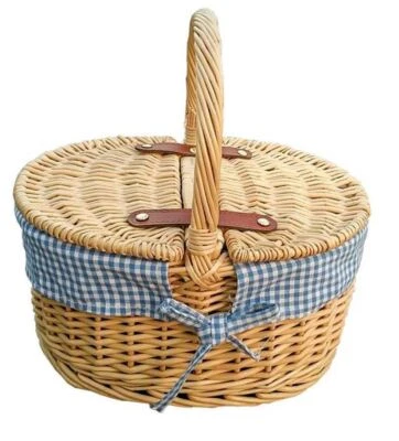Childs Picnic Basket with Blue lining - Image 1 of 3